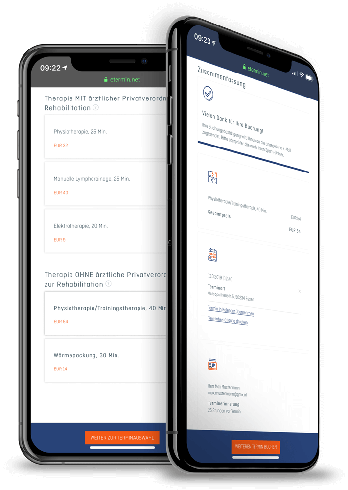 Online Terminbuchung und Patientenverwaltung für Osteopathen & Chiropraktiker