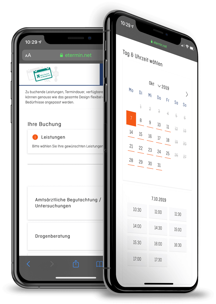 Online-Buchungssystem für Termine beim Gesundheitsamt von eTermin