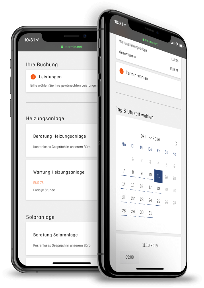 Online Terminplaner und Terminbuchung für Handwerk und Gewerbe von eTermin
