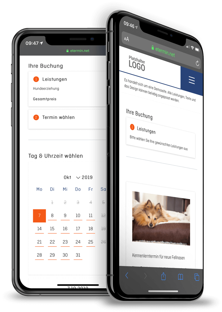Online Terminplaner und Terminbuchung für Hundeschulen & Reitschulen