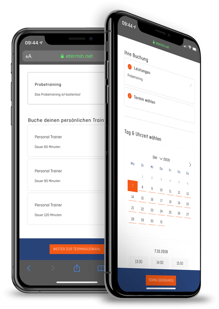 Automatisierte Online-Terminvereinbarung und Terminplanung für Personal Trainer von eTermin
