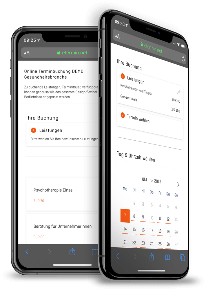 Online Terminplaner und Terminbuchung für  Psychotherapeuten & Psychologen von eTermin
